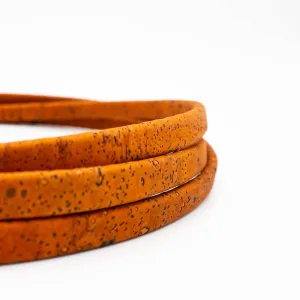 10x5mm orange  color Licorice Cork Cord Leather Portuguese cork COR-349
