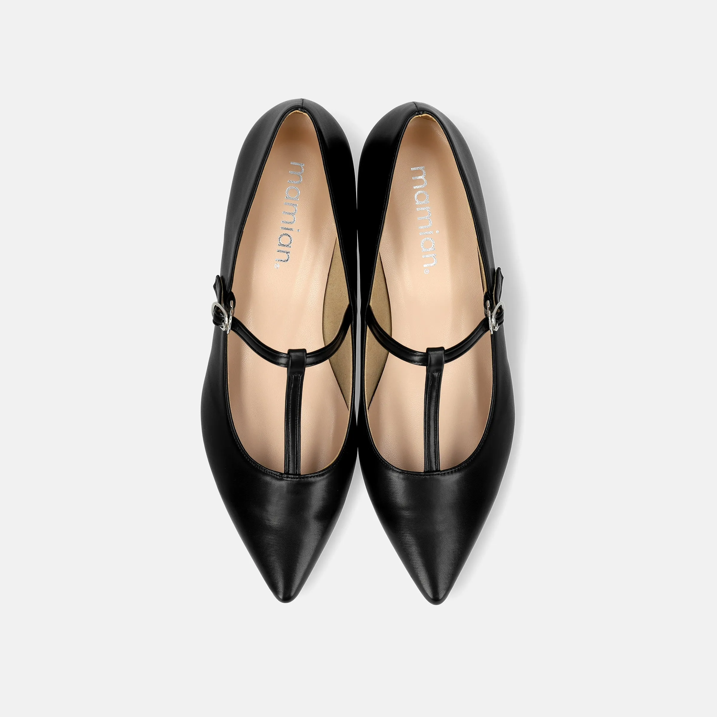 20%OFF: 2024SS: T-Strap Flat Shoes (4796) Black