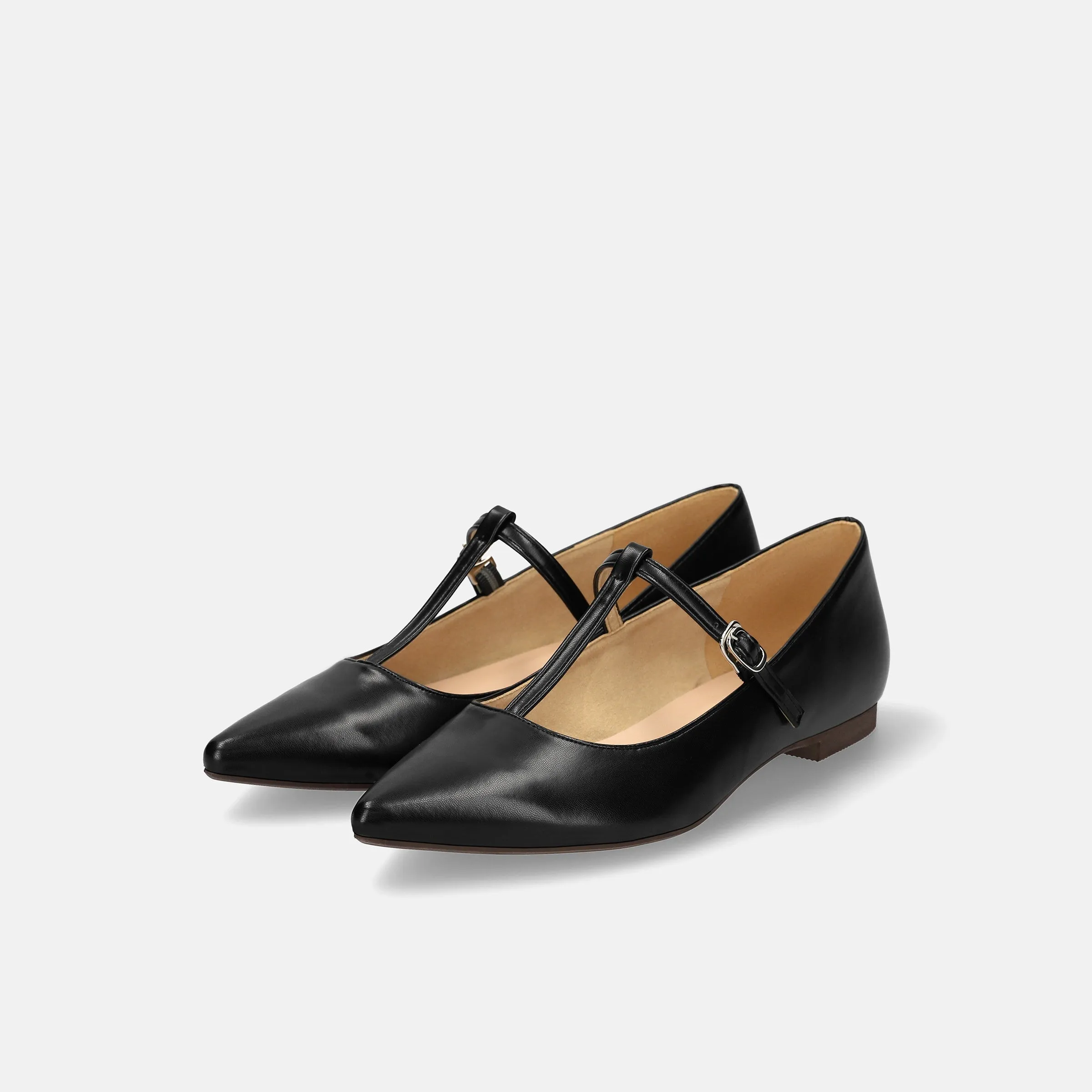 20%OFF: 2024SS: T-Strap Flat Shoes (4796) Black