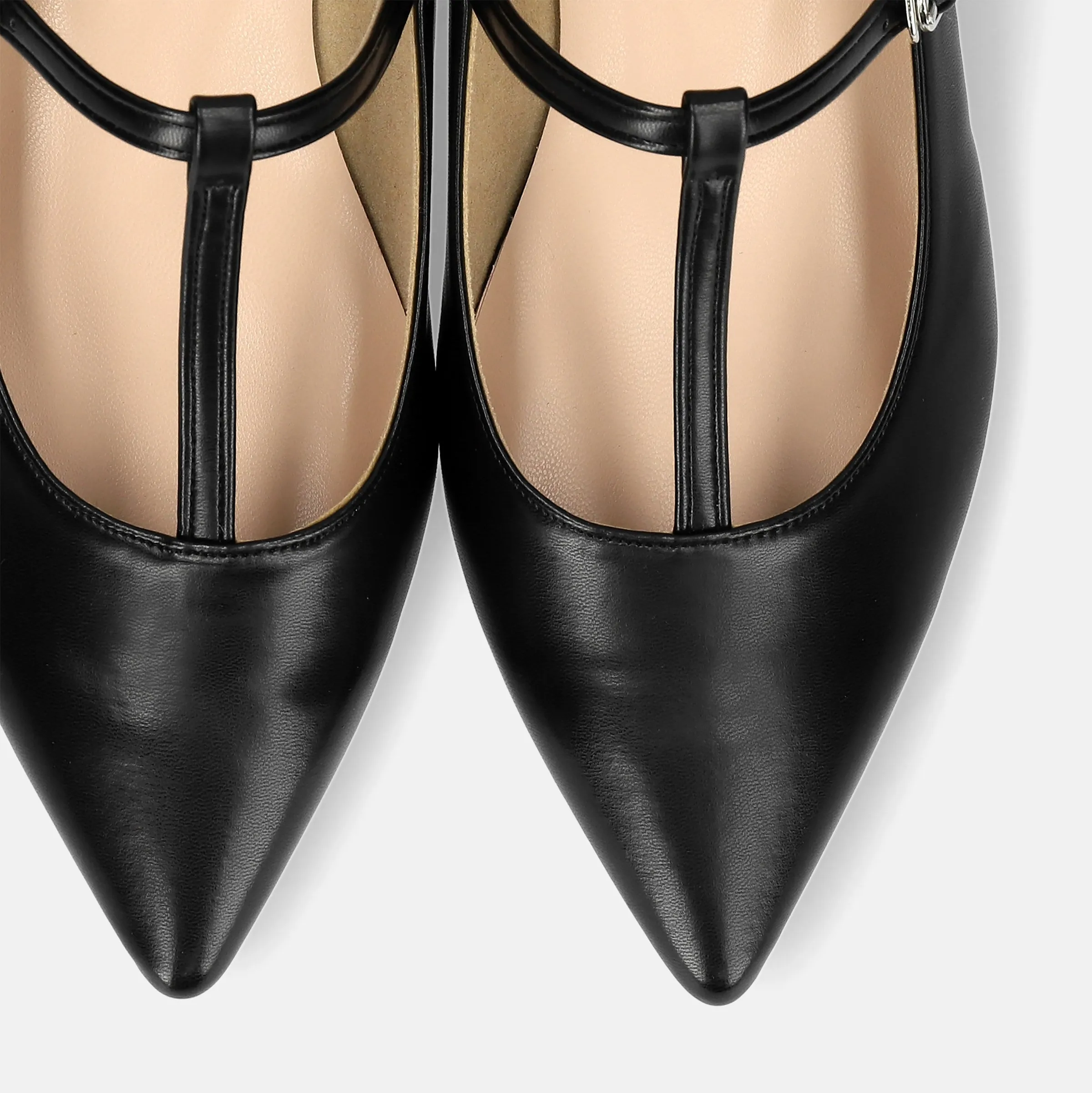 20%OFF: 2024SS: T-Strap Flat Shoes (4796) Black