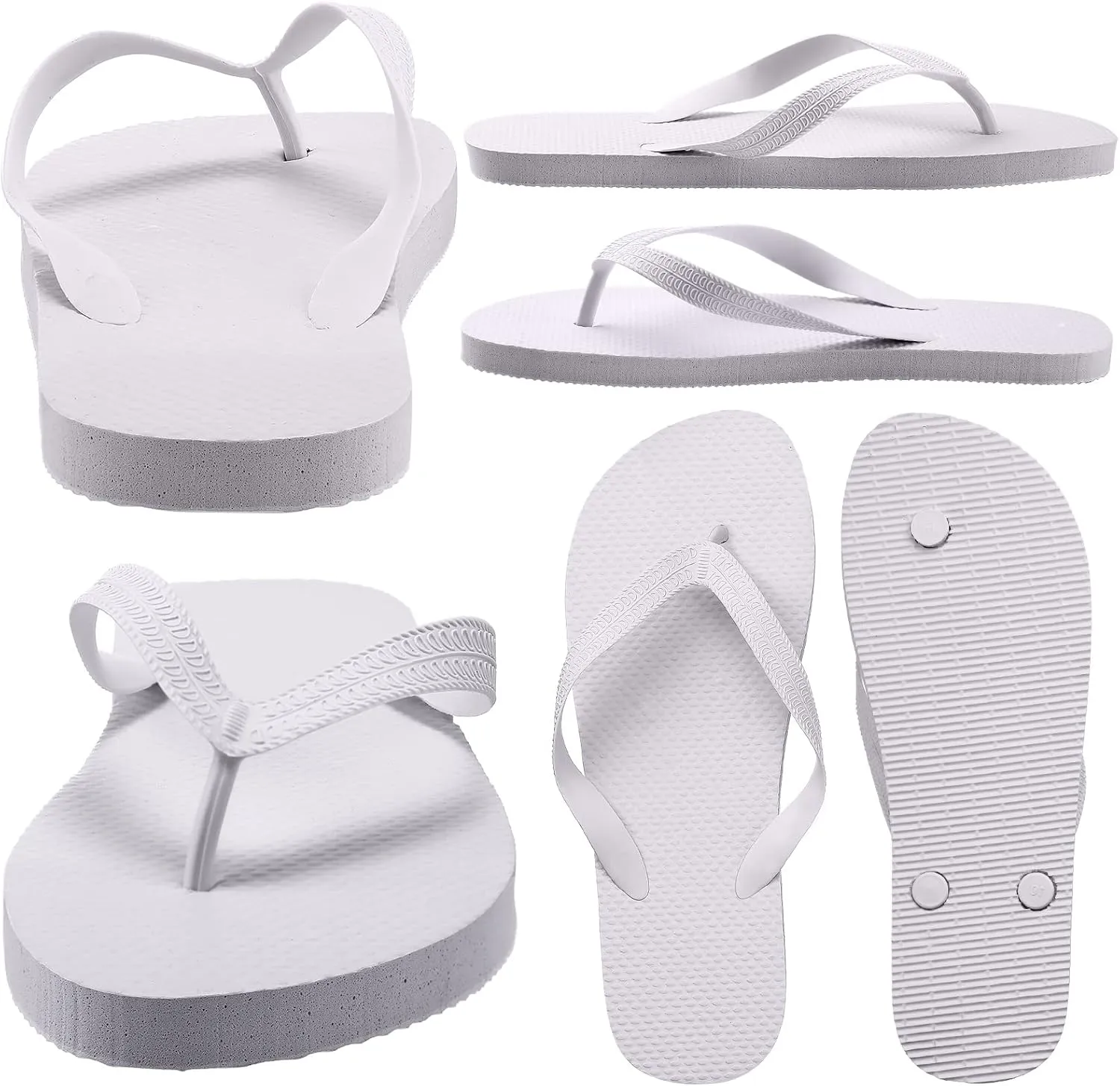 50 Pairs Flip Flops, Slim Flip Flop Sandal with Narrow Strap, Non Slip Flop Sandal for Women Men Guests Pack Casual Slippers for Beach Wedding Pool Party