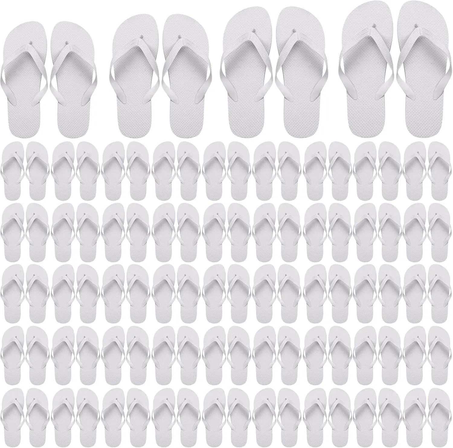 50 Pairs Flip Flops, Slim Flip Flop Sandal with Narrow Strap, Non Slip Flop Sandal for Women Men Guests Pack Casual Slippers for Beach Wedding Pool Party