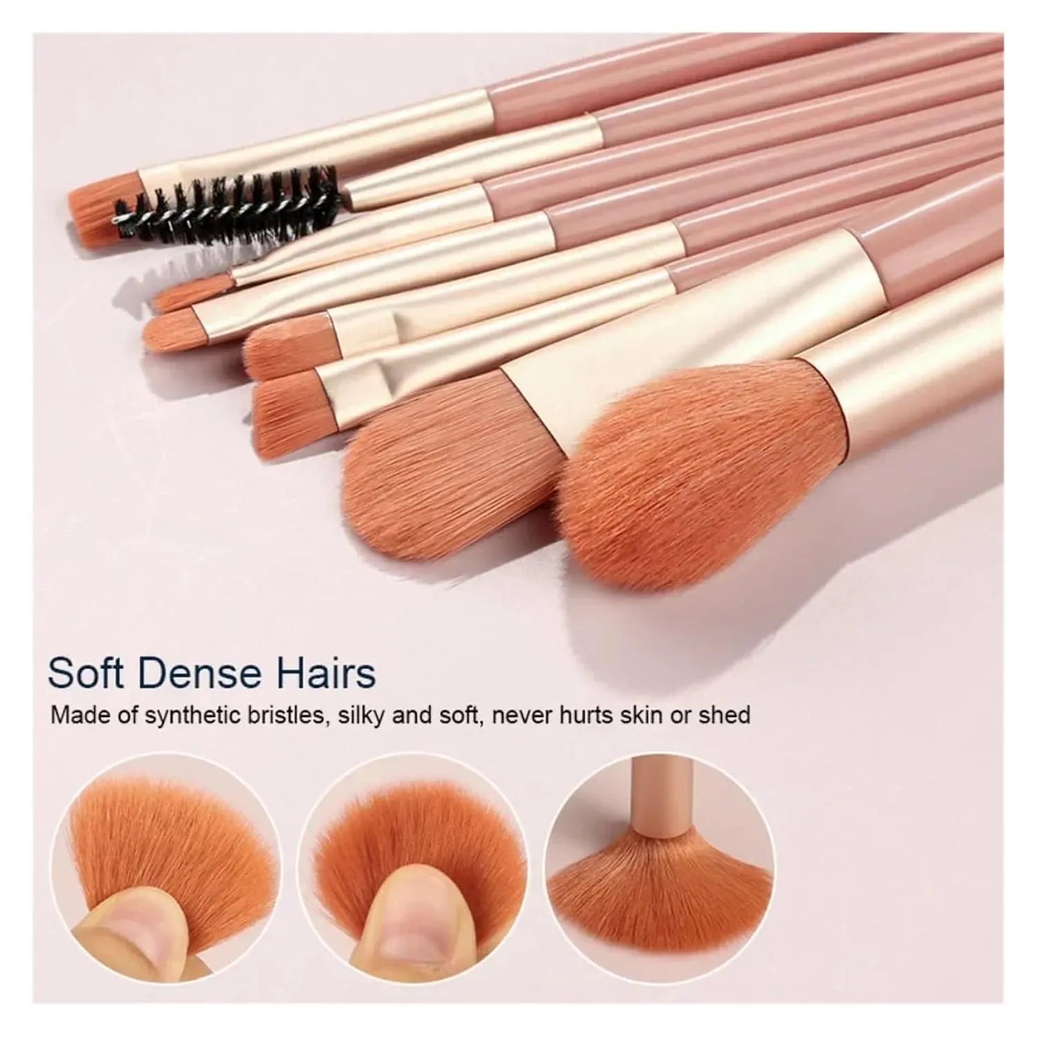 8Pcs Travel Makeup Brush Set Eyeshadow Foundation Brush Portable Blusher Blending Concealer Cosmetic Brushes Beauty Make Up Tool(Green-OPP bag)