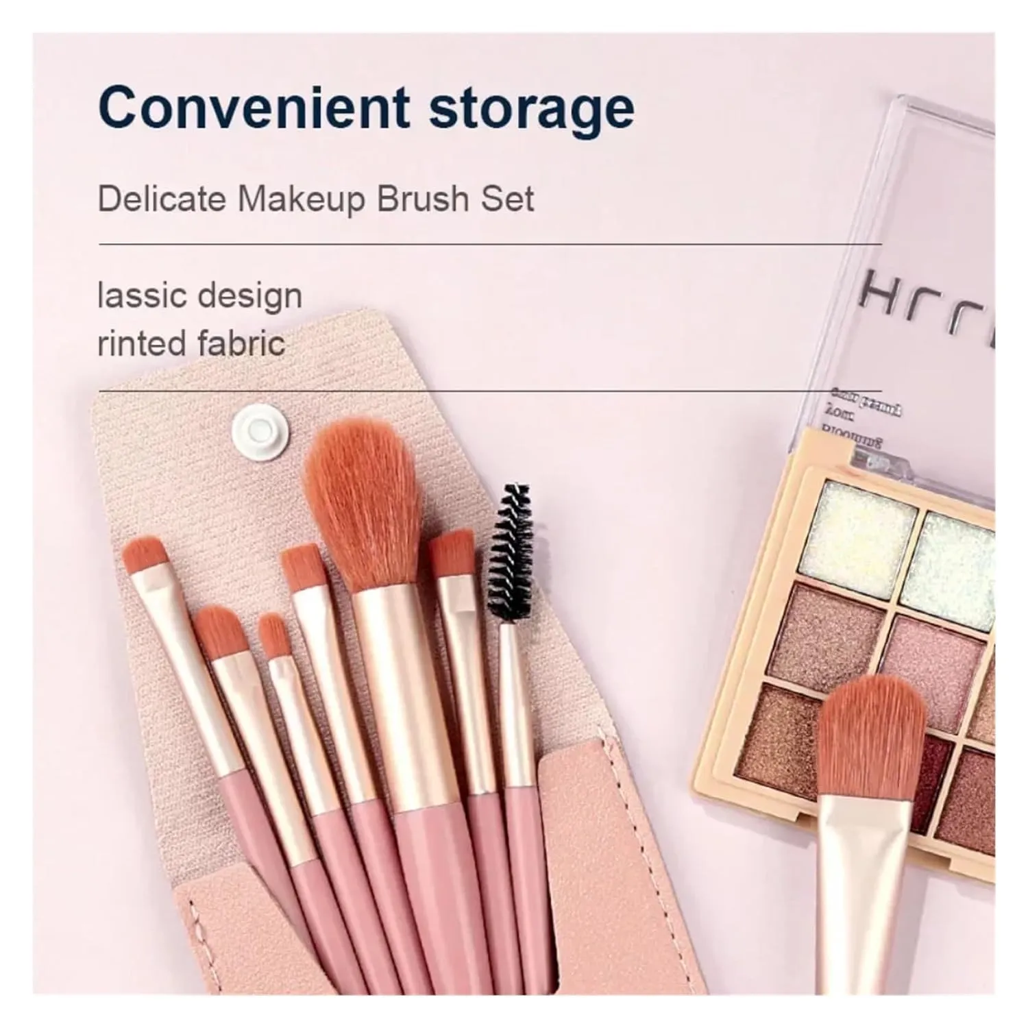 8Pcs Travel Makeup Brush Set Eyeshadow Foundation Brush Portable Blusher Blending Concealer Cosmetic Brushes Beauty Make Up Tool(Green-OPP bag)