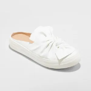 A New Day Women's Monisha Sneakers Knot Slip On Mule Backless White 8.5