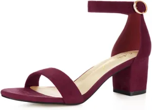 Allegra K Women's Open Toe Block Heel Ankle Strap Sandals