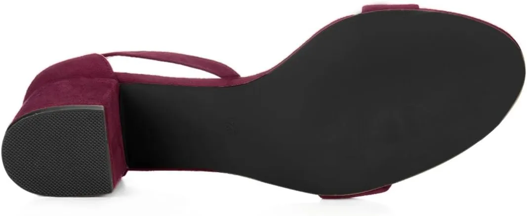 Allegra K Women's Open Toe Block Heel Ankle Strap Sandals