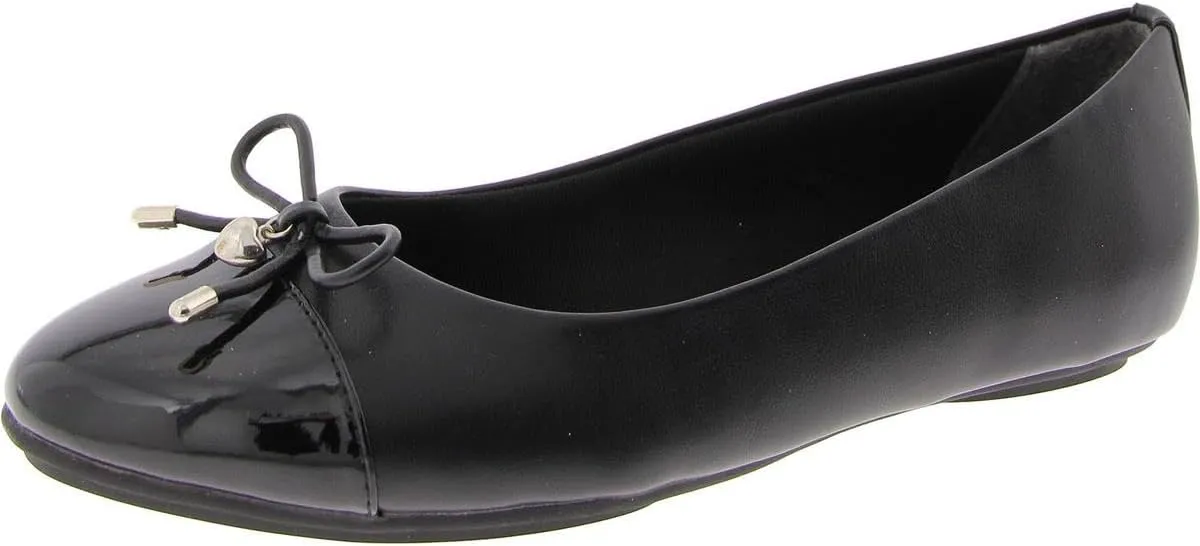 Anne Klein Womens LUCI Faux Leather Slip On Flat Shoes