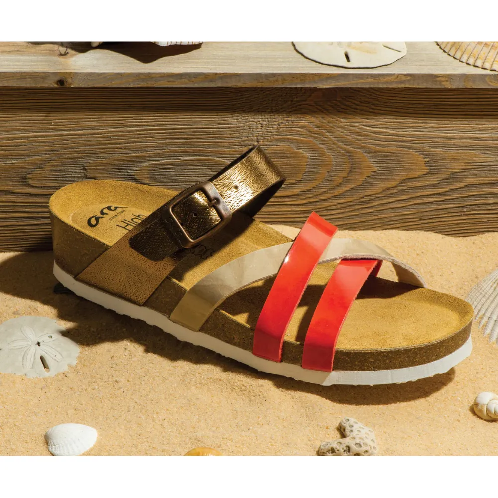 Ara Beth Coral Cork Wedge Slide Sandal (Women's)