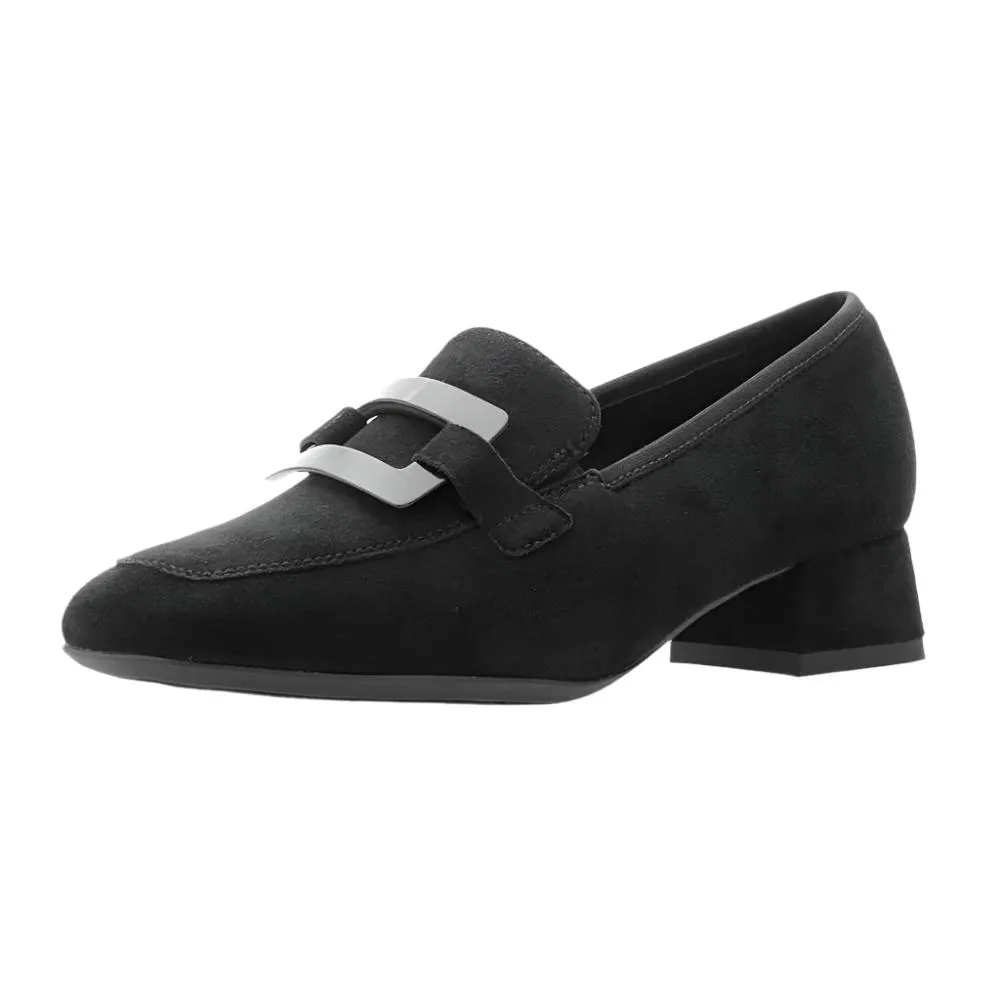 Ara Women's Glimmer Loafer Pump Black Kid Suede