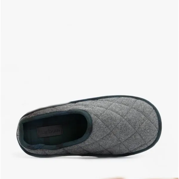 Barbour SWINBURNE Mens Wool Mule Slippers Grey