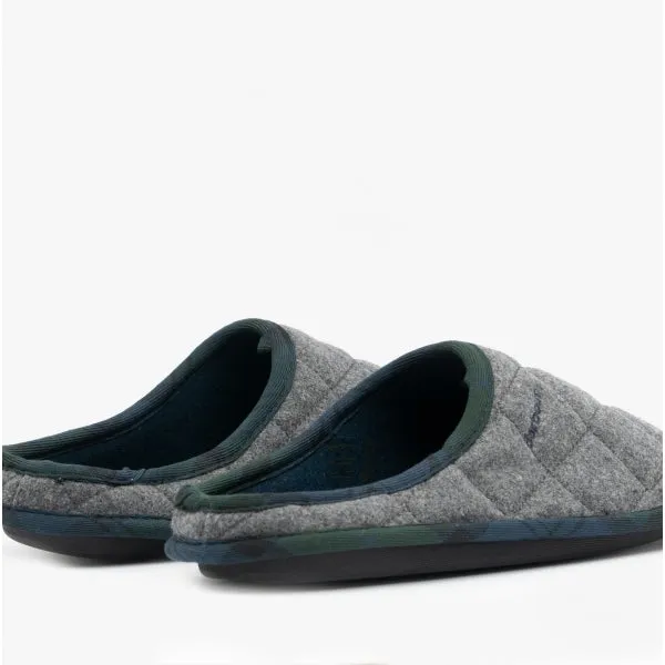 Barbour SWINBURNE Mens Wool Mule Slippers Grey