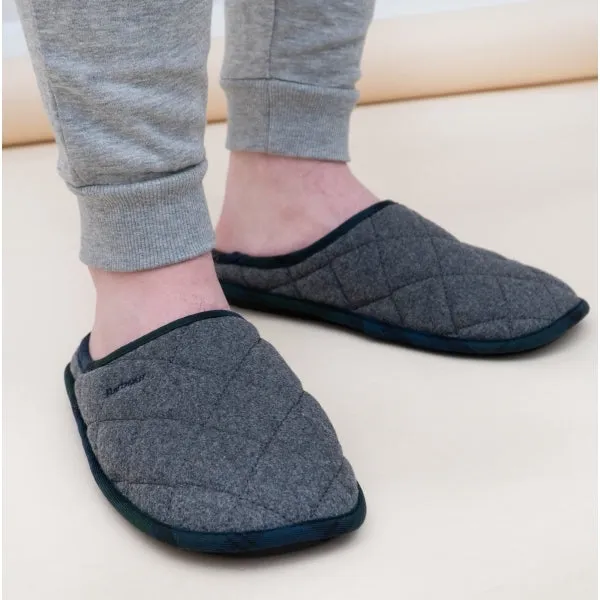 Barbour SWINBURNE Mens Wool Mule Slippers Grey