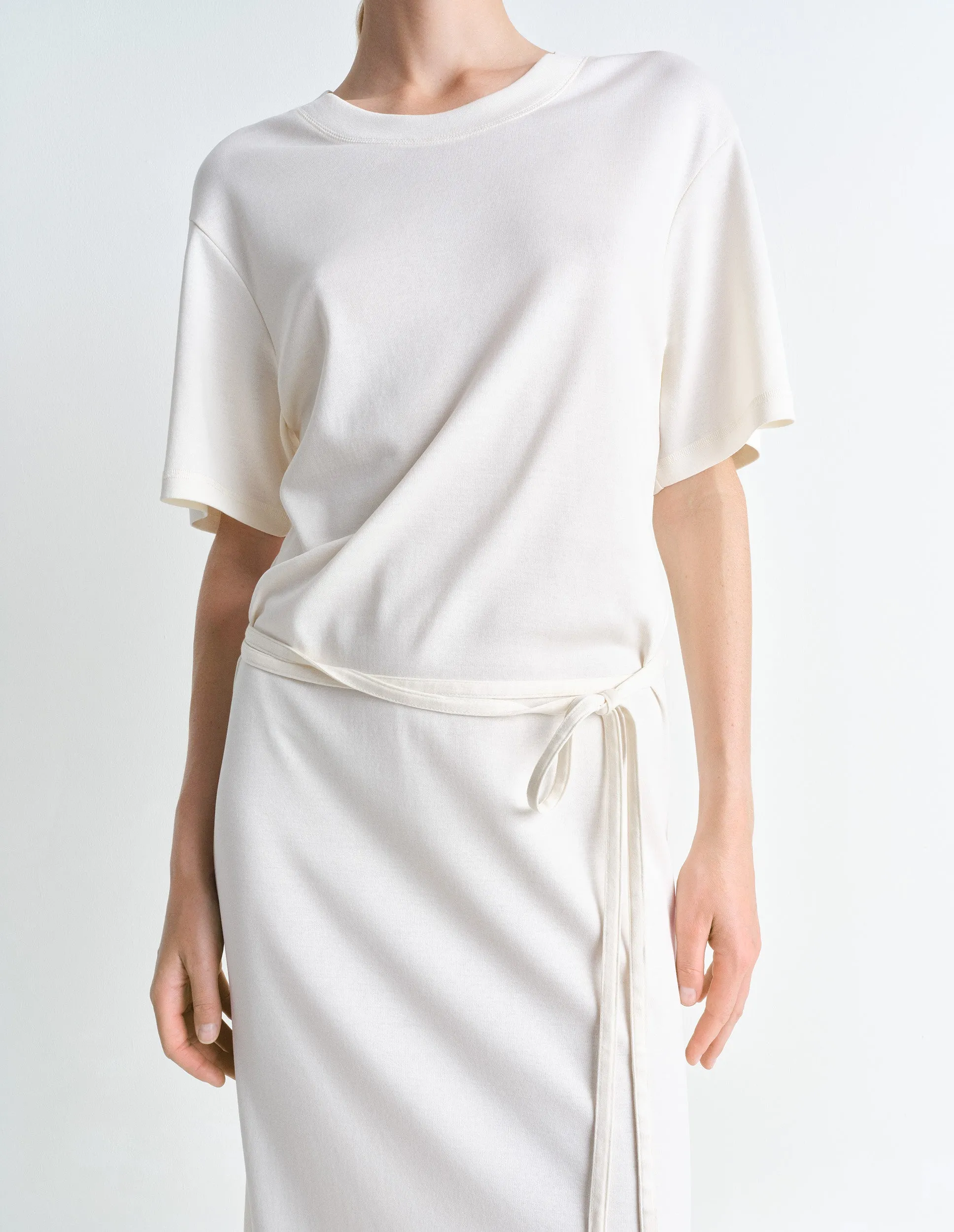 BELTED RIB T-SHIRT DRESS