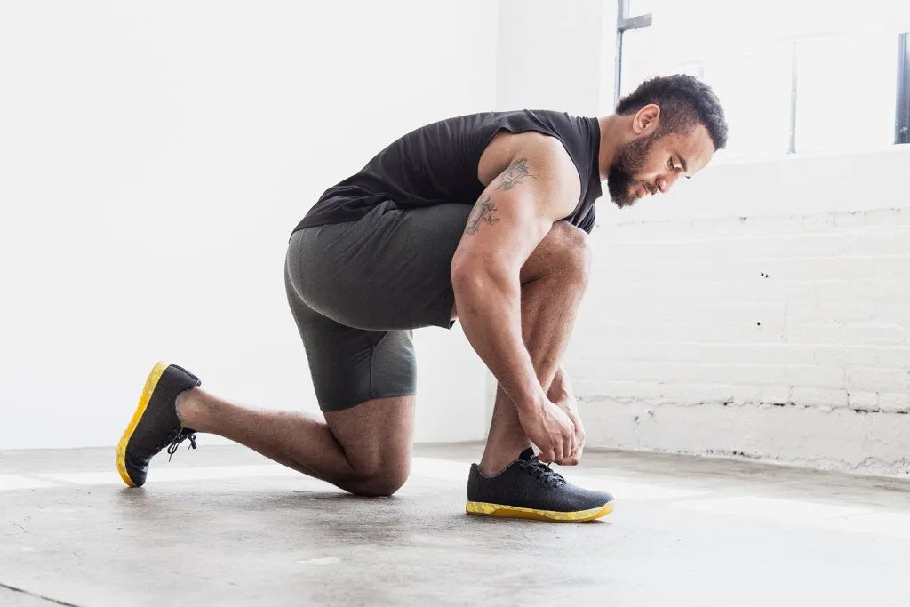 BLACK HEATHER YELLOW TRAINER (MEN'S)