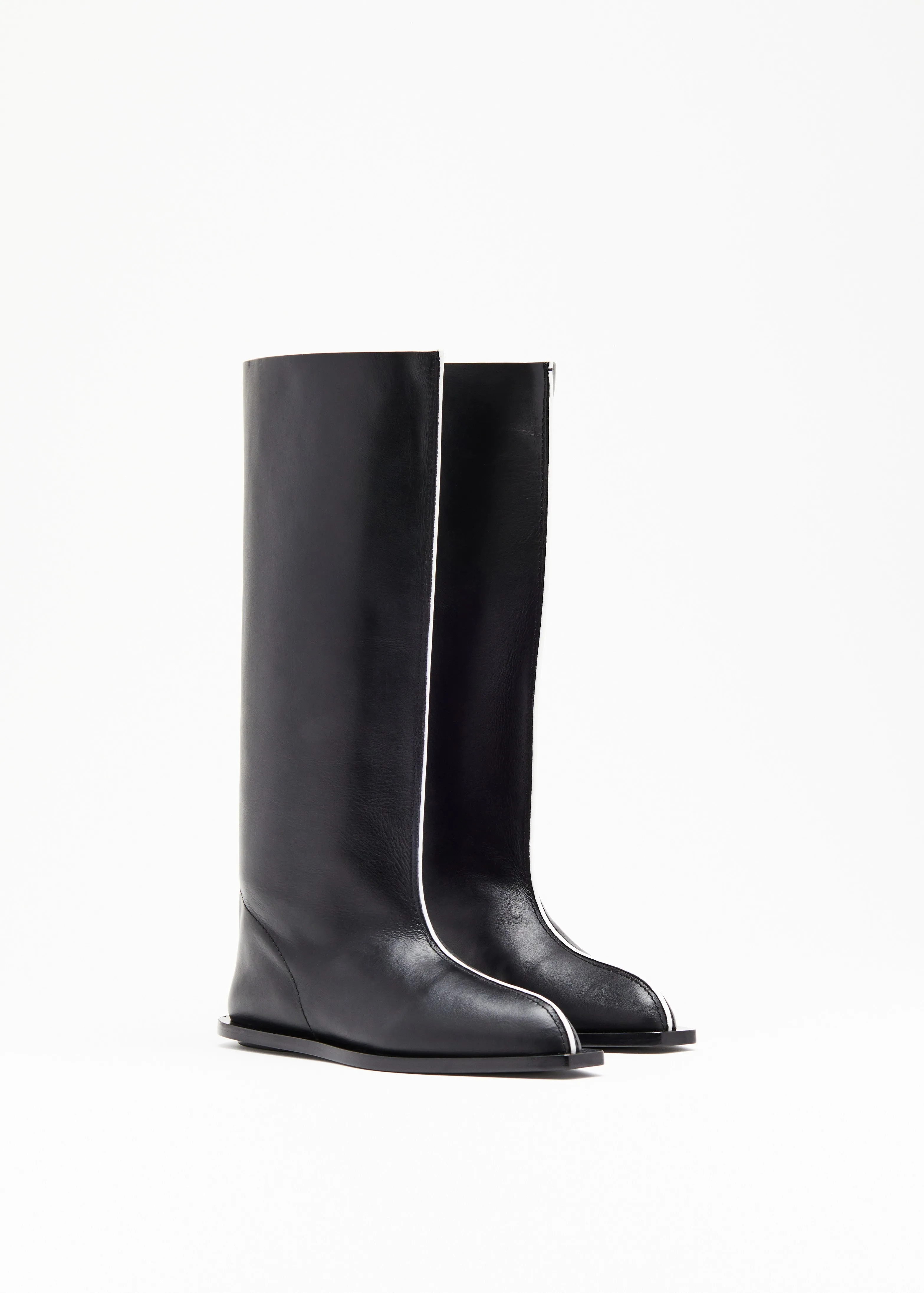 BLACK LEATHER HIGH BOOTS