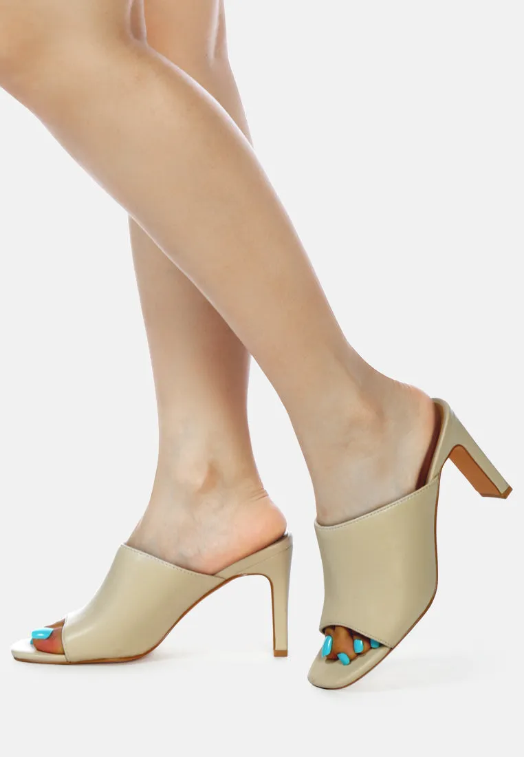 Block Heeled Slides