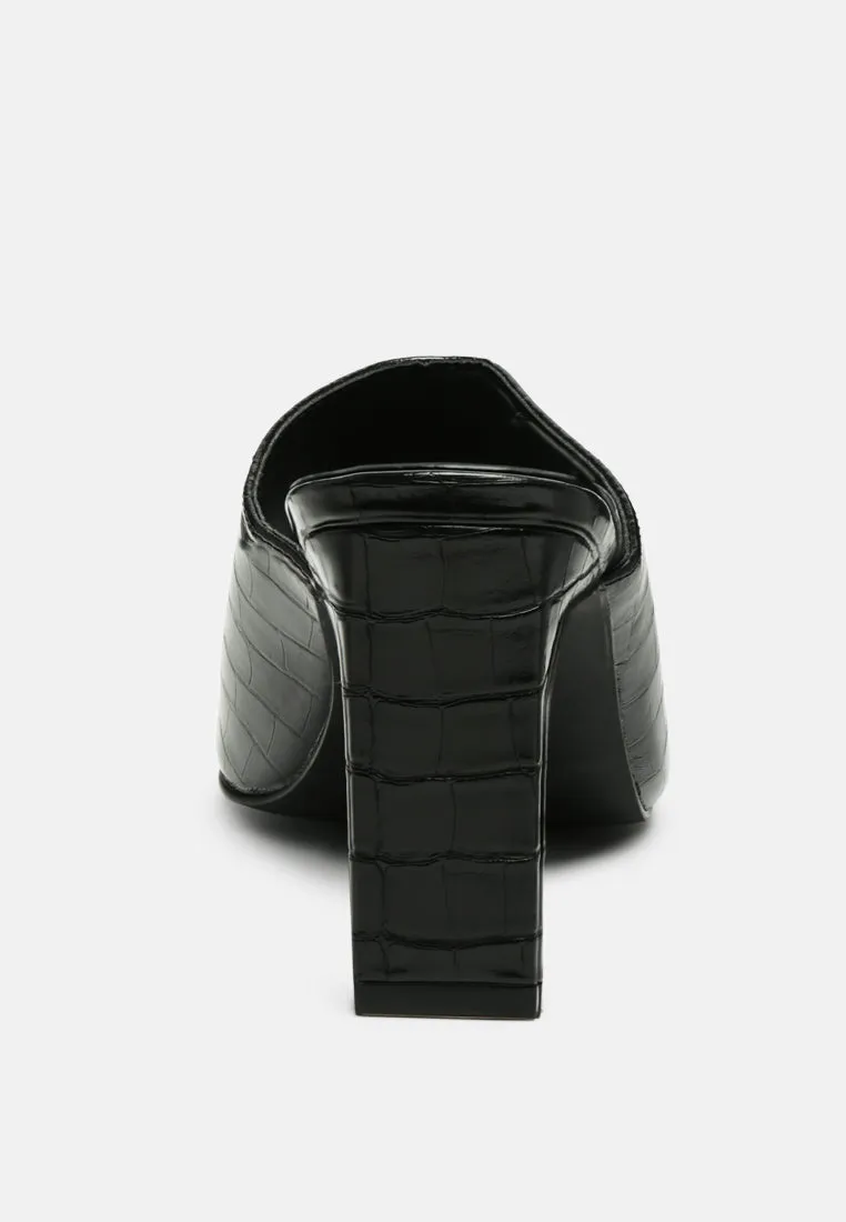 Block Heeled Slides