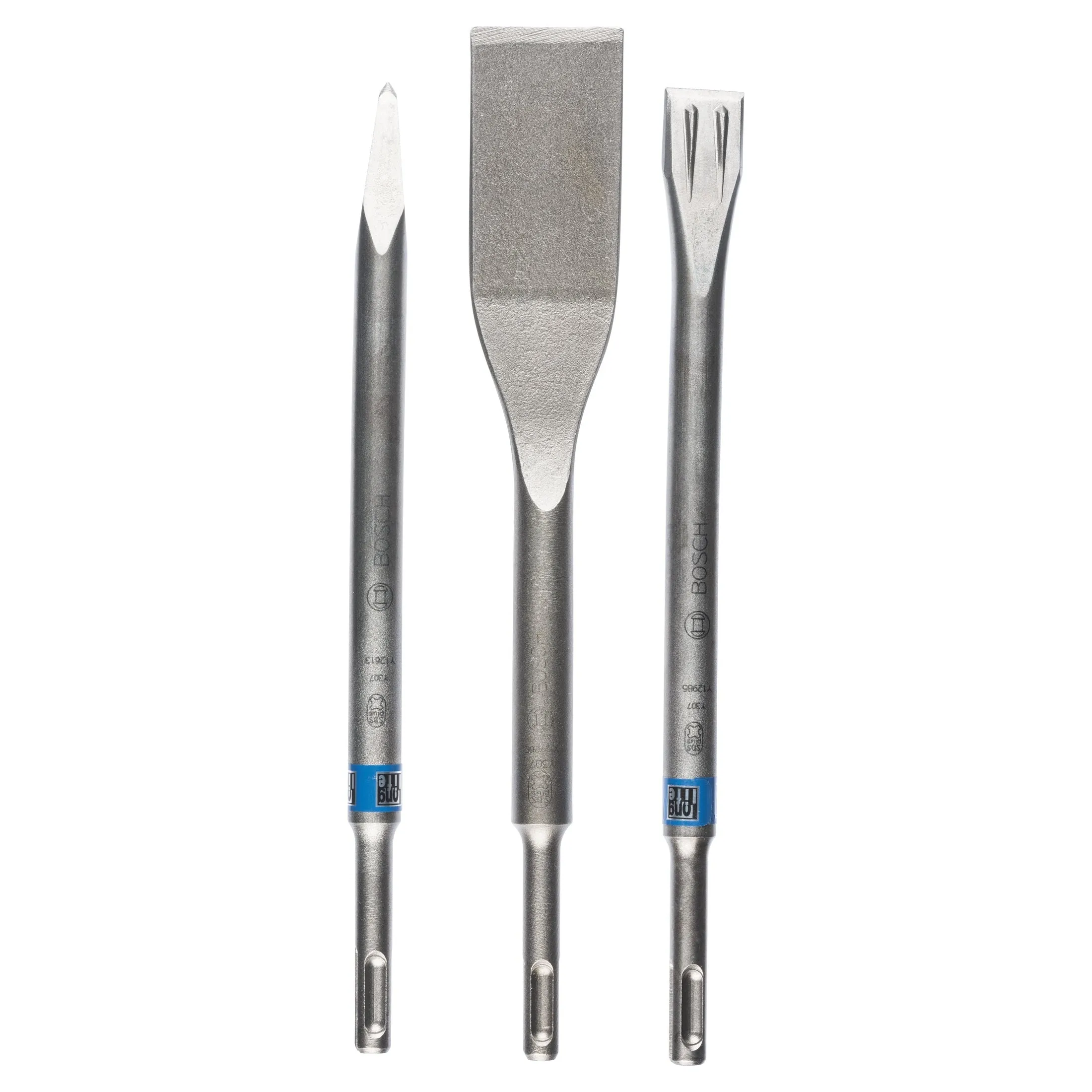 Bosch Professional SDS-Plus Hammer Drill Bit Chisel Set - 3 Pieces (Pointed, Flat, and Tile)