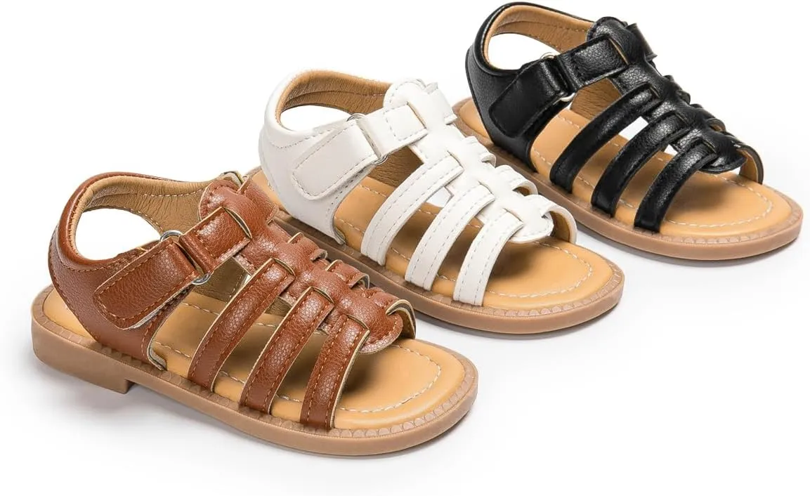 Boys Girls Sandals Open Toe Breathable Princess Non-Slip Flats Summer Beach Lightweight Rubber Sole Sandals (Toddler/Little Kid)