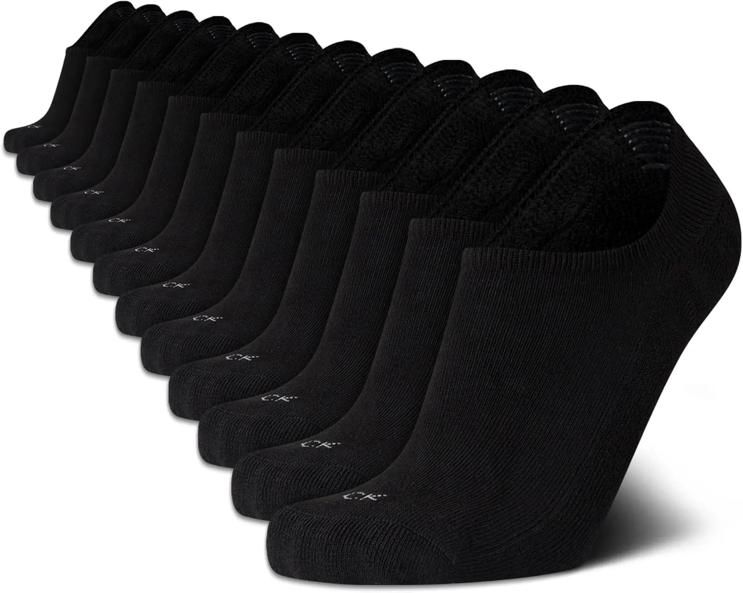 Calvin Klein Men's Liner Socks - 12 Pack Cushioned Non-Slip No Show Sneaker Loafer Socks - Ultra Low Cut Socks for Men (7-12)