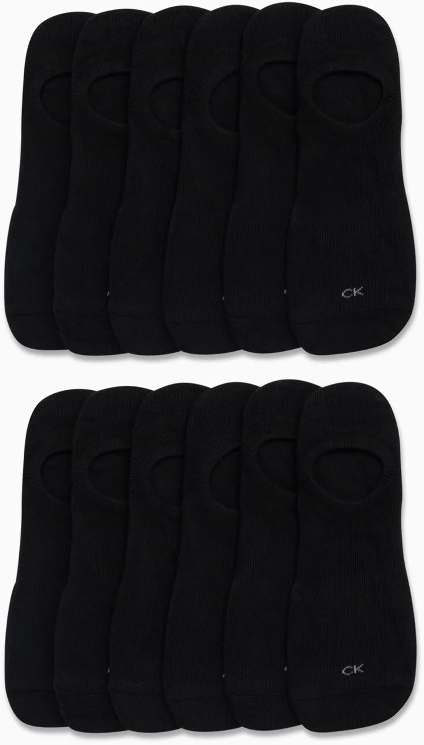 Calvin Klein Men's Liner Socks - 12 Pack Cushioned Non-Slip No Show Sneaker Loafer Socks - Ultra Low Cut Socks for Men (7-12)