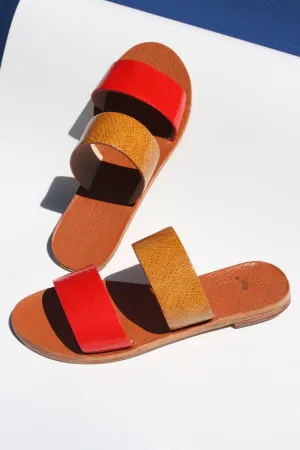 Camelia and Lipstick - Camel Sole - Two-Strap Sandals