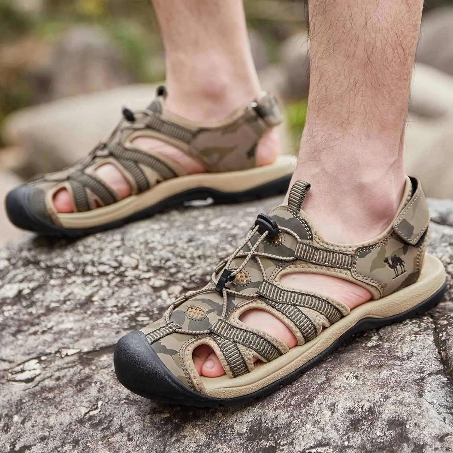 CAMELSPORTS Men's Hiking Sandals Closed Toe Outdoor Beach Sandal Waterproof Sport Fisherman Sandals Water Shoes