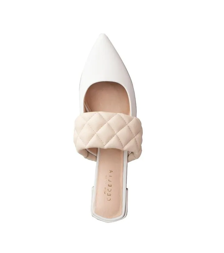 Cecelia Flats Courteous BUTTER York New COBBLER Pointed Toe ALABASTER Sandals Slide Great deal Mules