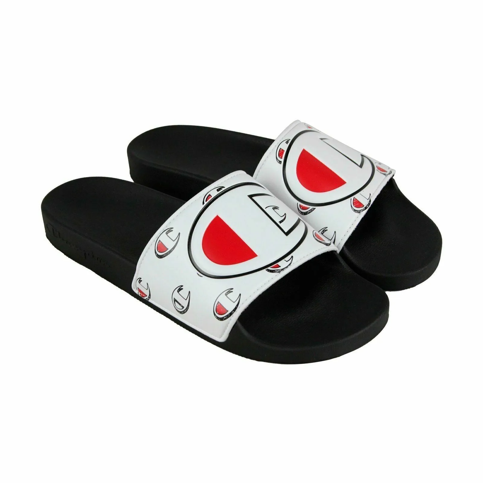 Champion Mens IPO Slides Sandal Flip Flops Repeat  C - WHI/BLK