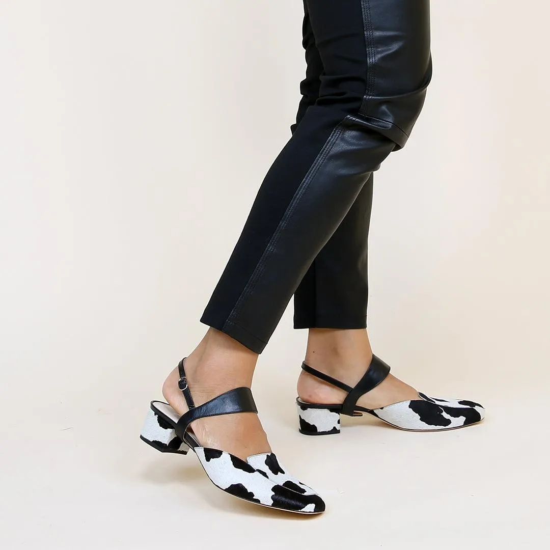 Cow Loafer   Black Elsie Strap