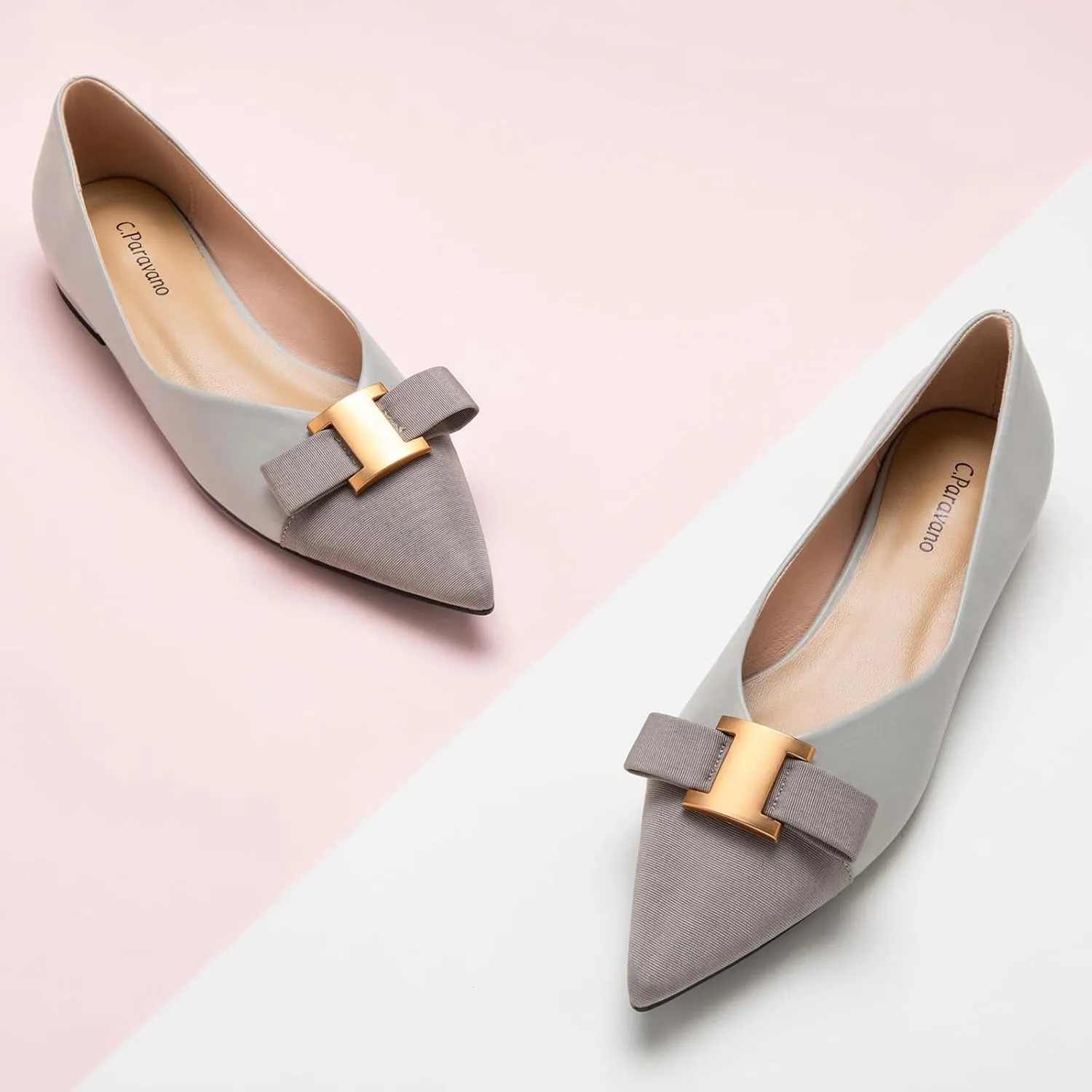 C.Paravano Women’s Flats I Flat for Women Leather I Pointed Toe Flats I Ballet Flats for Women I Slip on Dressy Flats