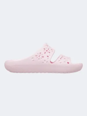 Crocs Classic Floral Cut Out Unisex Lifestyle Slippers Pink Milk