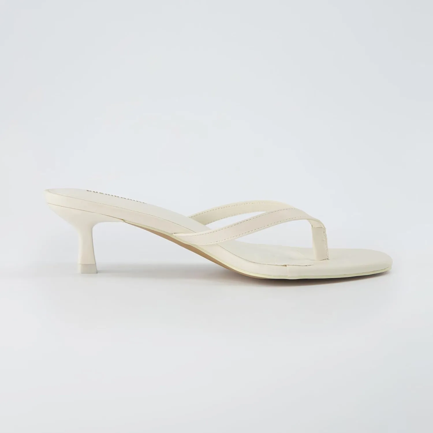 CUSHIONAIRE Women's Miami Kitten heel thong sandals  Memory Foam, Wide Widths Available