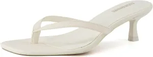 CUSHIONAIRE Women's Miami Kitten heel thong sandals  Memory Foam, Wide Widths Available