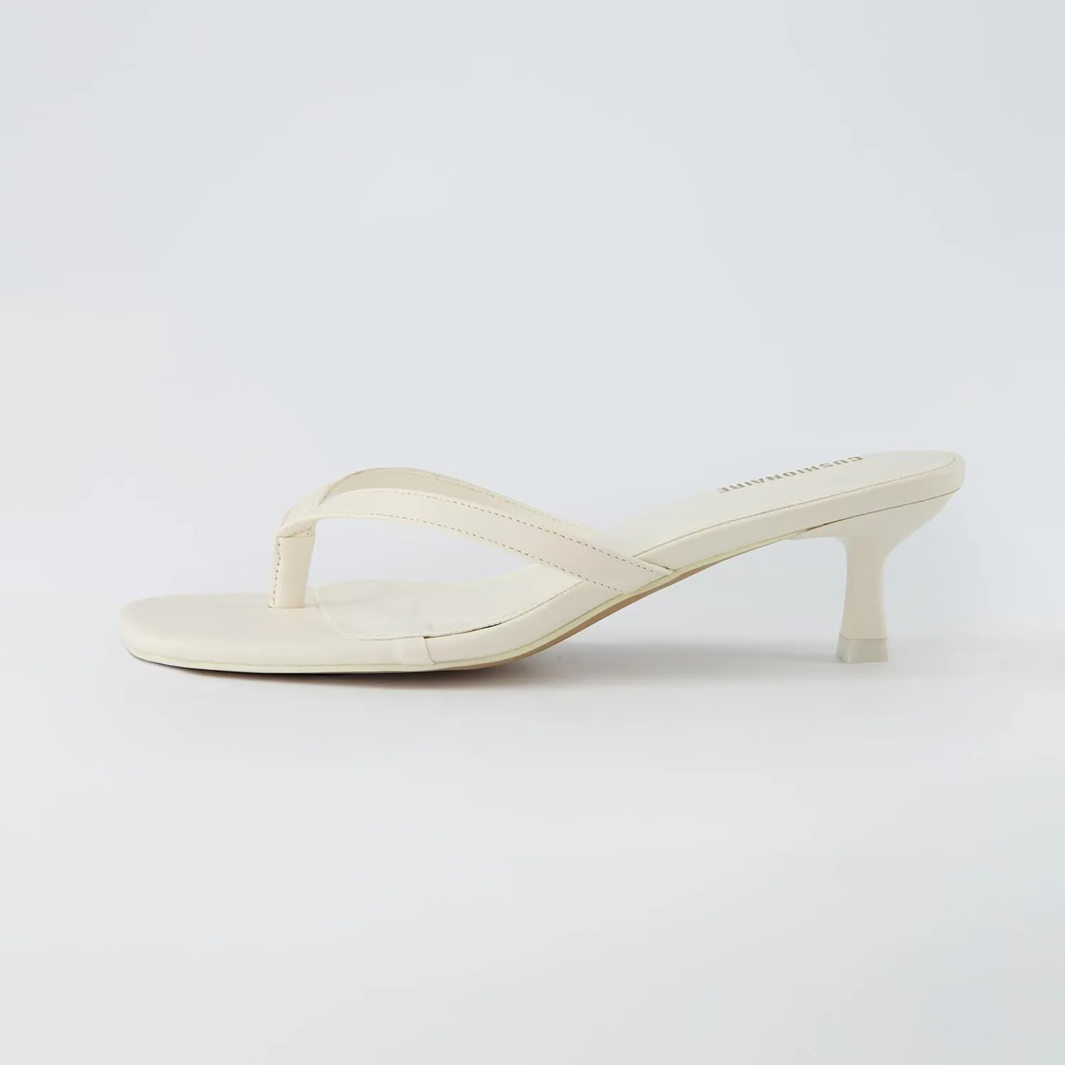 CUSHIONAIRE Women's Miami Kitten heel thong sandals  Memory Foam, Wide Widths Available