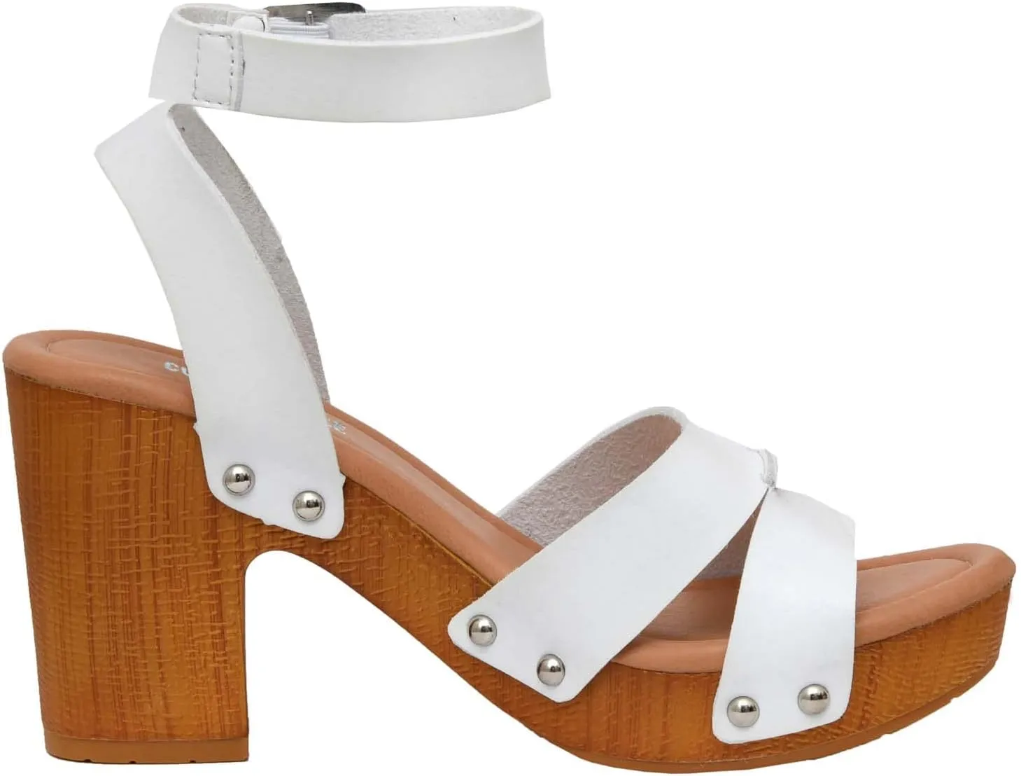 CUSHIONAIRE Women's Sandra Faux Wood Sandal  LiteSole Technology, Wide Widths Available