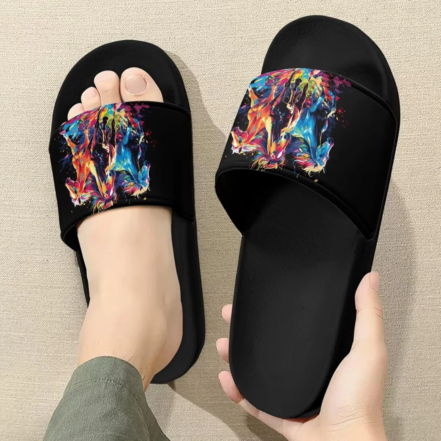 Doojoayie Open Toe Slippers for Women Non Slip Bath Slippers Casual Everyday Shoes