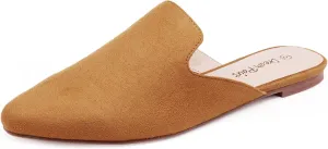 DREAM PAIRS Women's Flat Mules Pointed Toe Backless Loafer Shoes