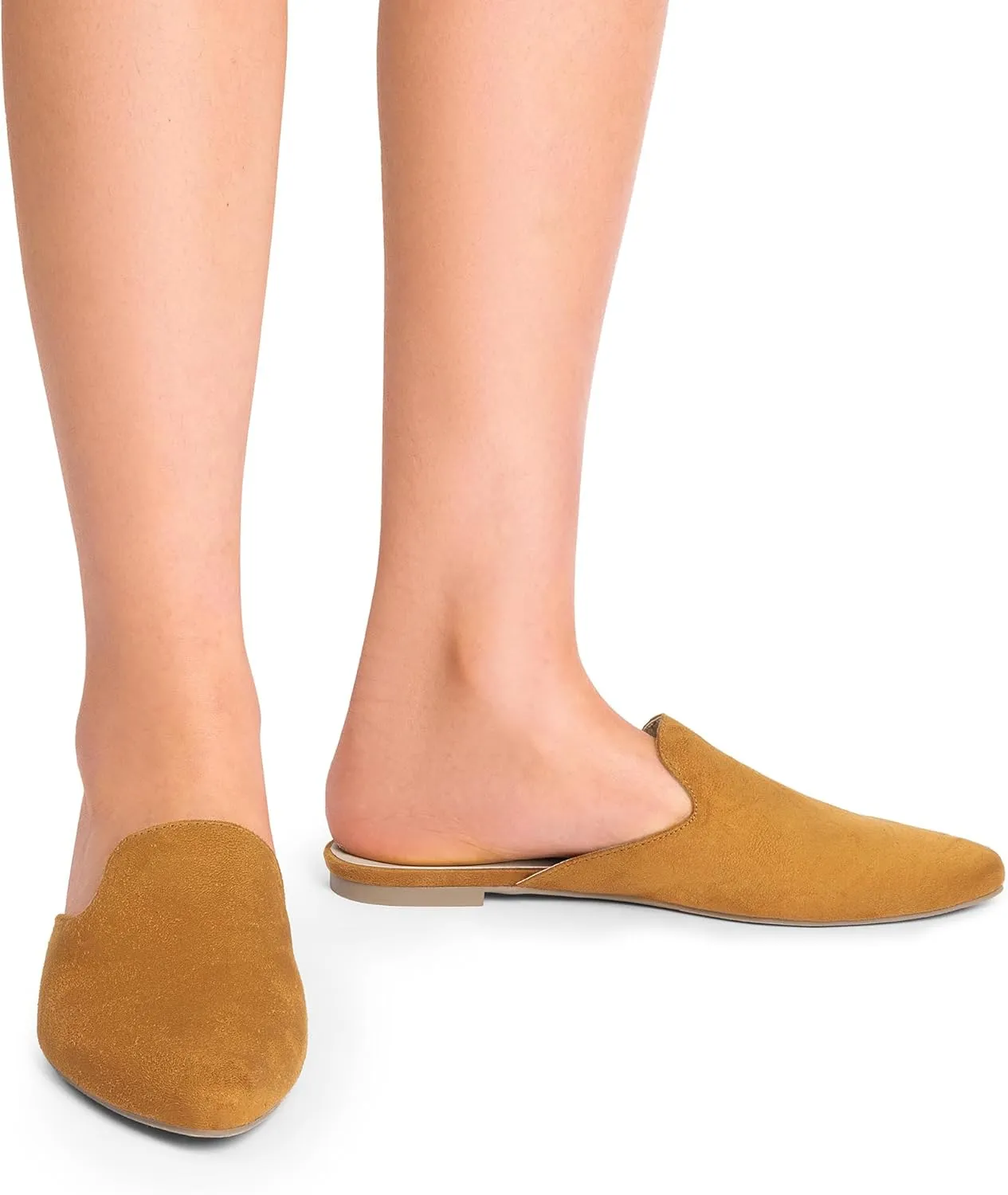DREAM PAIRS Women's Flat Mules Pointed Toe Backless Loafer Shoes