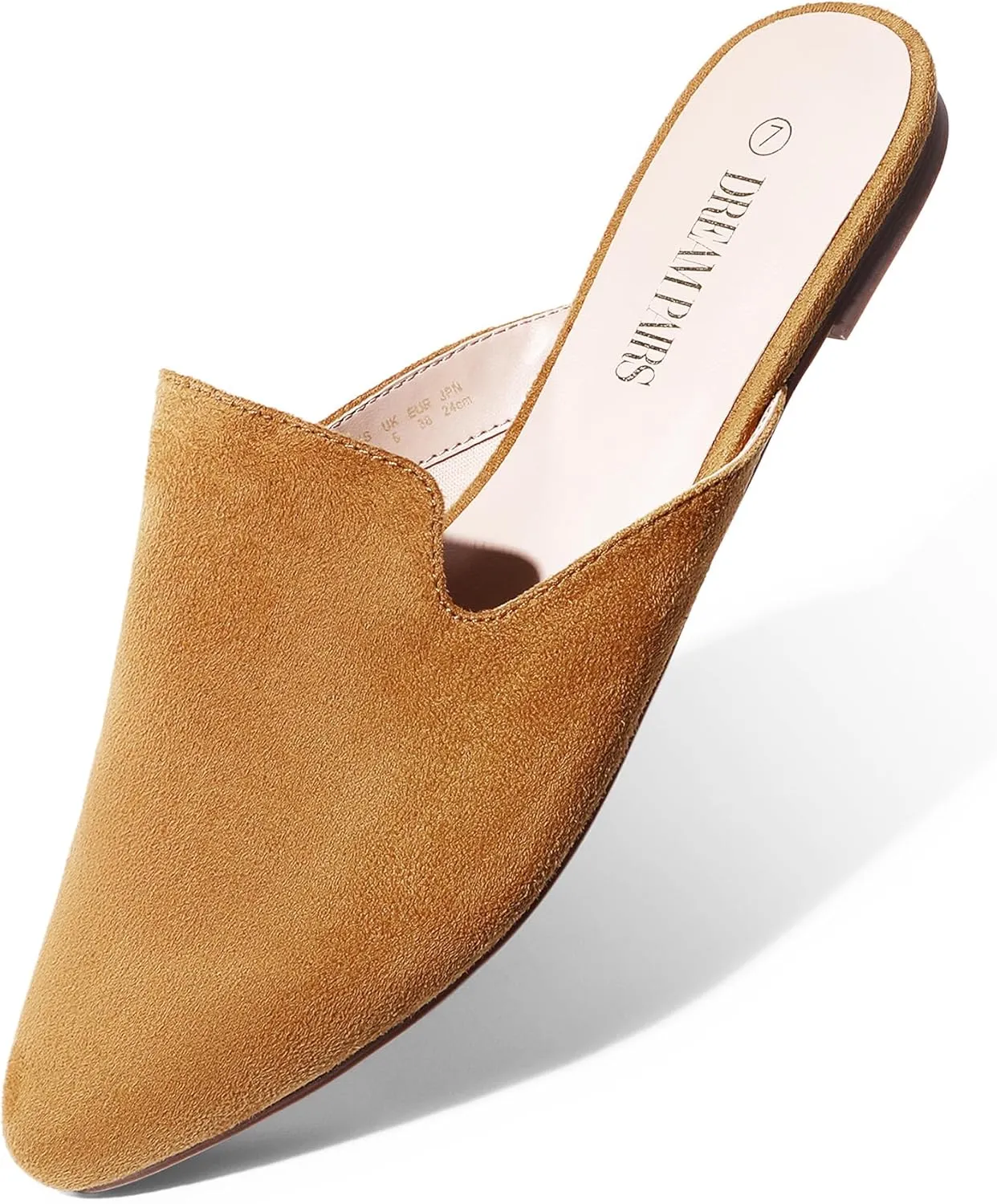 DREAM PAIRS Women's Flat Mules Pointed Toe Backless Loafer Shoes