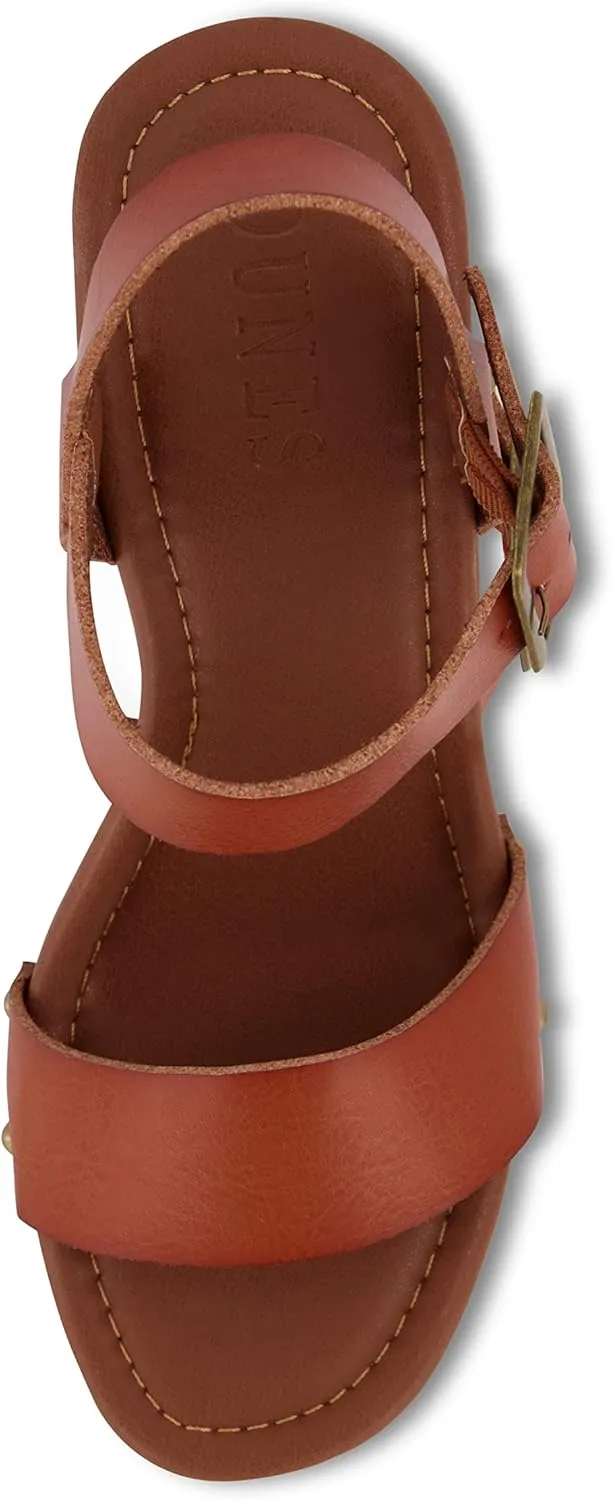 Dunes Women's Peru Faux Wood Sandal  Comfort Foam & LiteSole Technology, Wide Widths Available