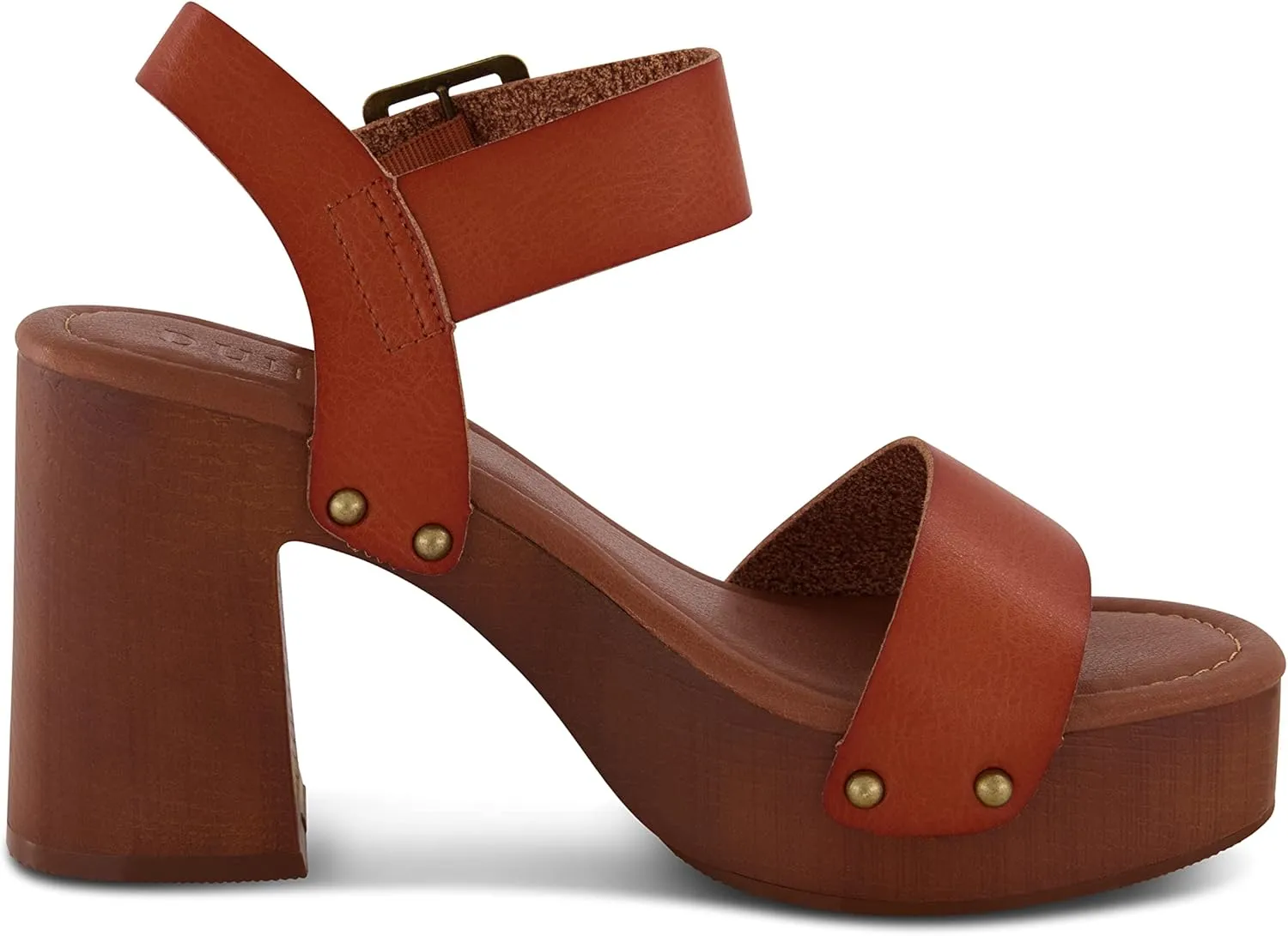 Dunes Women's Peru Faux Wood Sandal  Comfort Foam & LiteSole Technology, Wide Widths Available