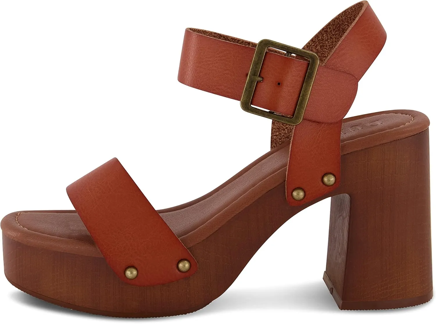 Dunes Women's Peru Faux Wood Sandal  Comfort Foam & LiteSole Technology, Wide Widths Available