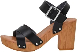 Dunes Women's Sayer Faux Wood Sandal  Comfort Foam & LiteSole Technology