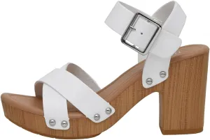 Dunes Women's Sayer Faux Wood Sandal  Comfort Foam & LiteSole Technology