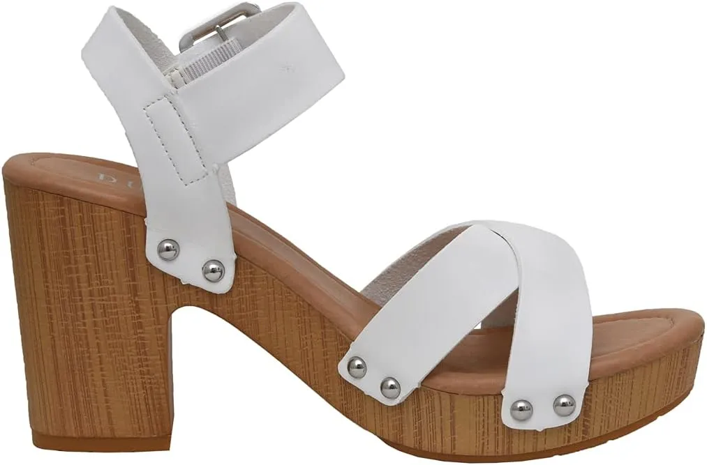 Dunes Women's Sayer Faux Wood Sandal  Comfort Foam & LiteSole Technology