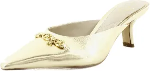 Edelman Slip Amber On Bridget Gold Kitten Global delivery Sam Heeled Toe Pumps Crowd-pleaser Pointed Fashion