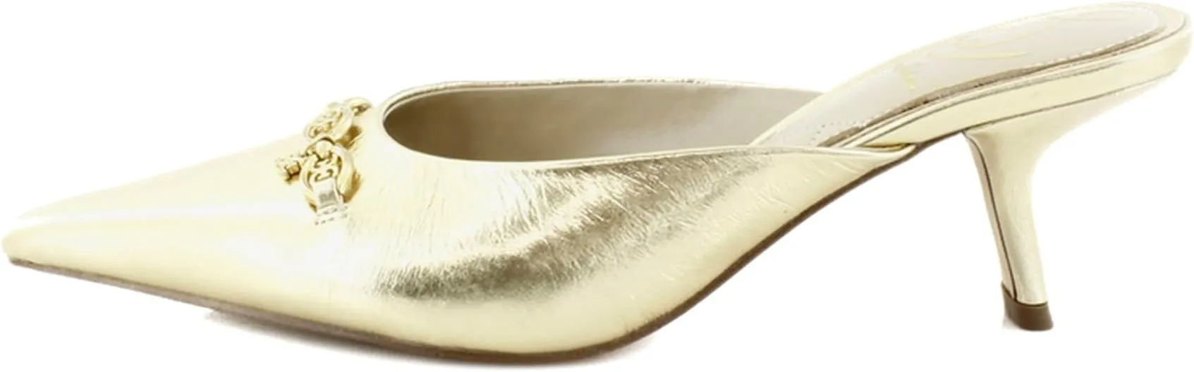 Edelman Slip Amber On Bridget Gold Kitten Global delivery Sam Heeled Toe Pumps Crowd-pleaser Pointed Fashion