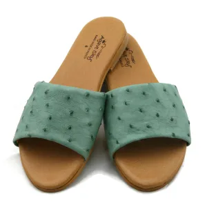 Eva Ostrich Sandle - Agave Sky